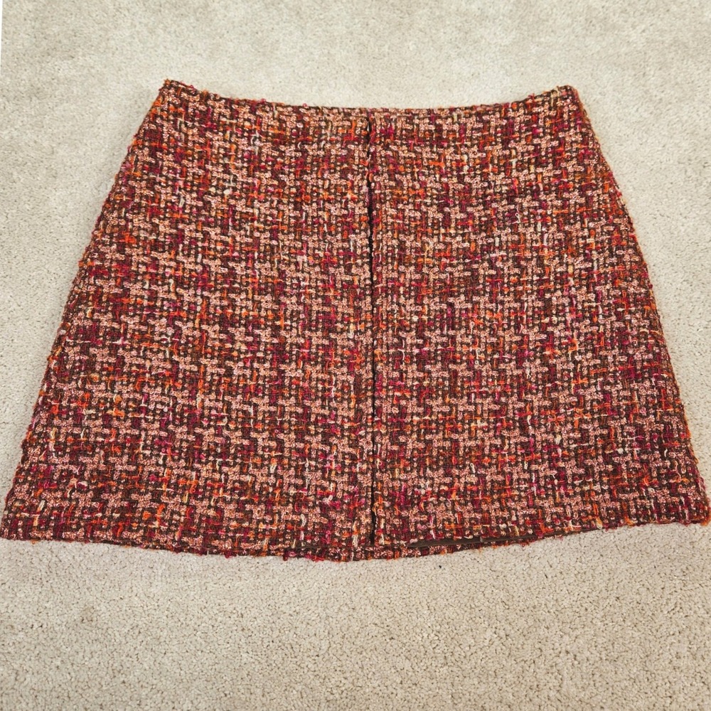 ASTR The Label Tweed Bouclé Mini Skirt Women Size S Multi Color Sparkle Zip Chic